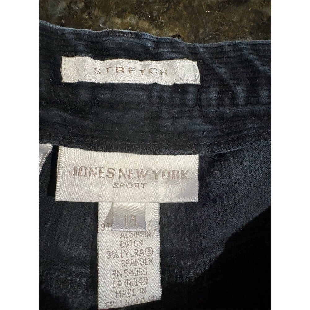 Jones New York Sport Pants Womens 14 Blue Corduroy Straight Leg Stretch - Picture 5 of 8